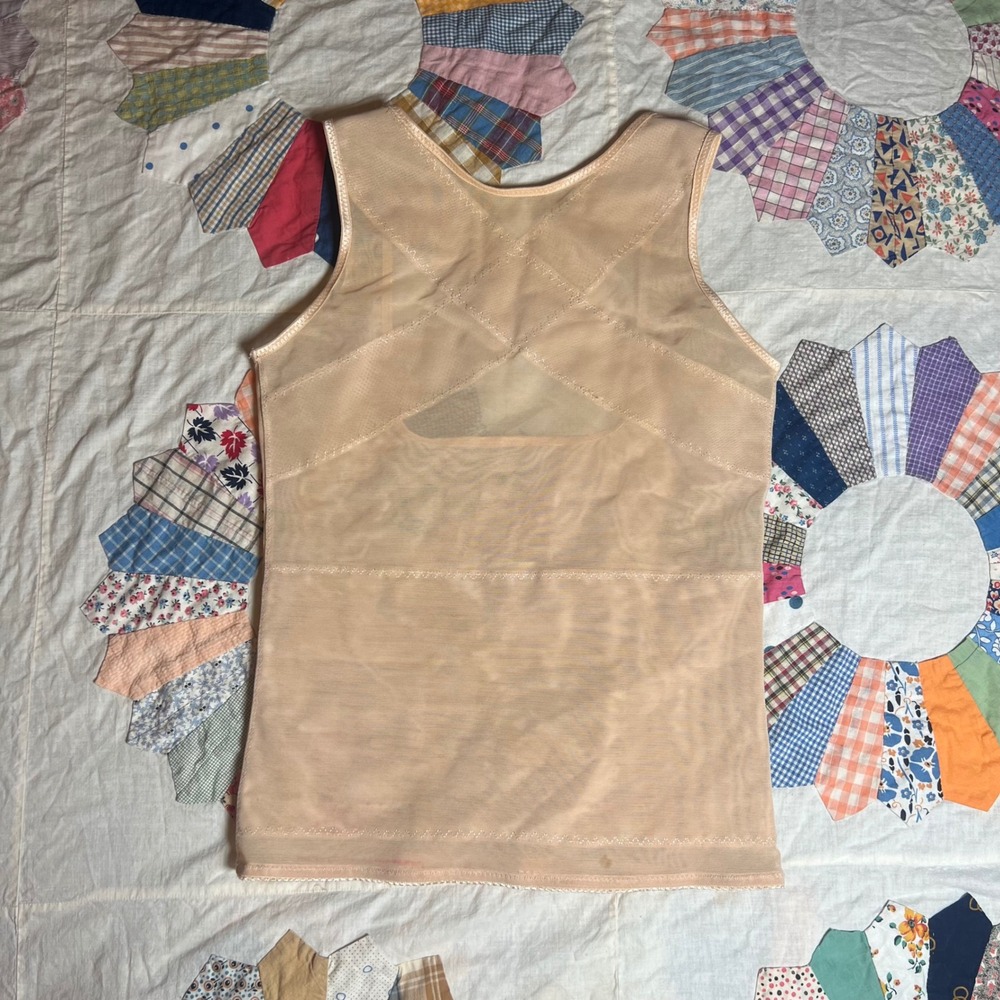 Kymaro New Body Shaper Nude Beige Mesh Compression Tank Back Support Large